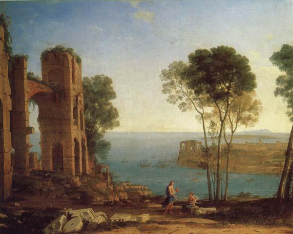 Claude Lorrain The Harbor of Baiae with Apollo and the Cumaean Sibyl oil painting image